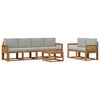 vidaXL Buiten bankenset 7 st Naturel en lichtgrijs Polyester