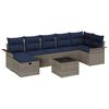 vidaXL Tuin Sofa Set met kussen 8 pcs Grijs en Marineblauw poly rattan