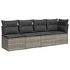 vidaXL 11-delige Loungeset met kussens poly rattan grijs