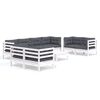 vidaXL 9-delige Loungeset met kussens massief grenenhout