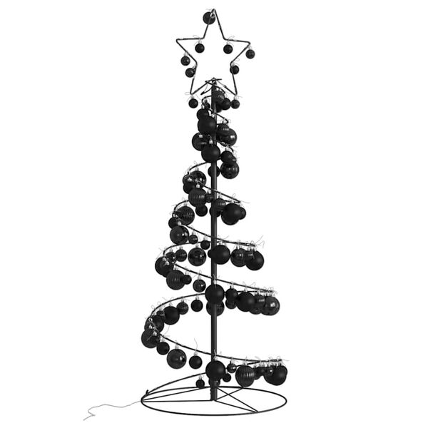 vidaXL LED-kerstboom met kerstballen 80 LEDs warm wit 120 cm