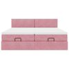 vidaXL Ottoman bed met matrassen 200x200cm fluweel roze