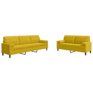 vidaXL 2-delige Loungeset met kussens en bolsters fluweel geel