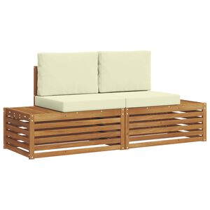 vidaXL 2 st Buiten bankenset Massief Acaciahout en Polyester