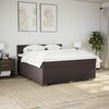 vidaXL Boxspring met matras stof donkerbruin 180x200 cm