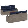 vidaXL Tuinbankenset 7 st Grijs poly rattan