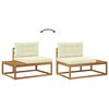 vidaXL Buiten bankenset 4 Stuk Natuurlijk en Cr&egrave;me