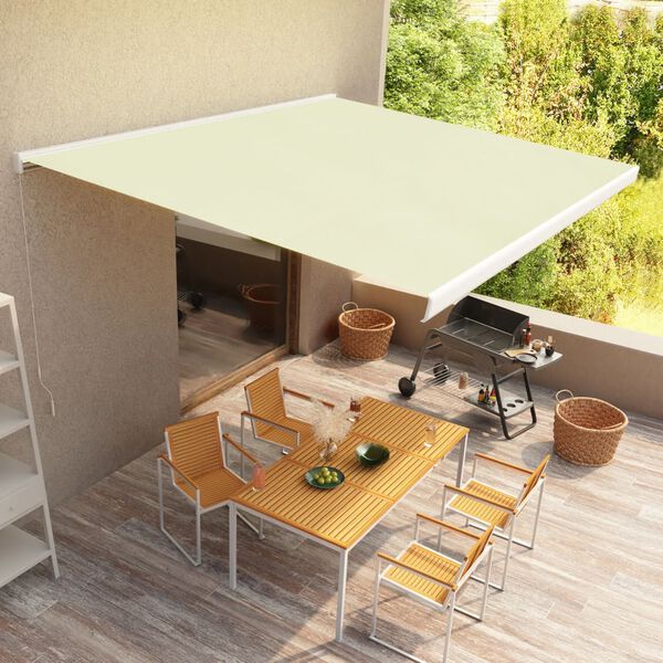 vidaXL Luifel handmatig 450x300 cm cr&egrave;me