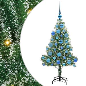 vidaXL Kunstmatige Kerstboom Sneeuw Gevlochten met LED Licht 120 cm