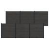 vidaXL Hek set 6 st 1045 x 186 cm WPC en Aluminium Zwart