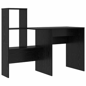 vidaXL Bureau Zwart Eiken Bewerkt hout 131,5 x 50 x 106,5 cm