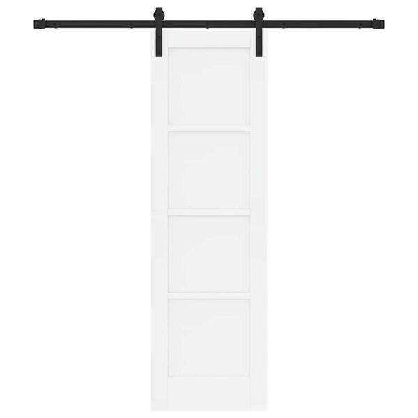 vidaXL Schuifdeur Wit en zwart 61 x 198,5 cm Massief grenenhout