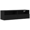 vidaXL TV Wandkast 100 x 30 x 30 cm Zwart Eiken Bewerkt hout