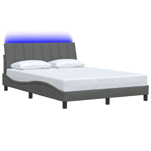 vidaXL Bedframe zonder matras "Hanko" stof donkergrijs 140x200 cm