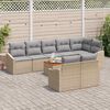 vidaXL Tuinbankenset met opslag 9 pcs Beige en Licht Grijs poly rattan