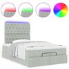 vidaXL Ottoman bed met matrassen en LED's 120x200cm fluweel lichtgrijs