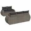 vidaXL 6-delige Loungeset met kussens poly rattan grijs