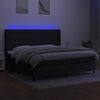 vidaXL Boxspring met matras en LED stof zwart 200x200 cm