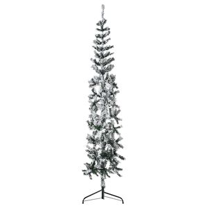 vidaXL Kunstkerstboom half met sneeuw smal 180 cm