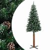 vidaXL Kerstboom met echt hout en sneeuw smal 180 cm groen