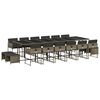 vidaXL 17-delige Tuinset met kussens poly rattan grijs