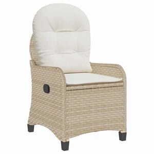 vidaXL Ligstoel Beige poly rattan