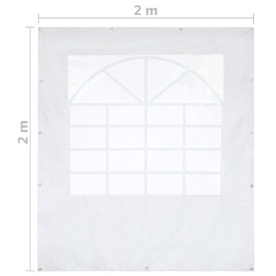 vidaXL Partytent zijpaneel met raam 550 g/m² 2x2 m PVC wit