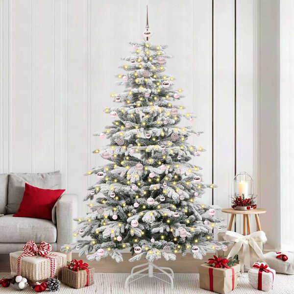 vidaXL Kunstmatige Inklapbare Kerstboom Wit 240 cm PE en PVC