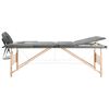 vidaXL Massagetafel met 3 zones 186x68 cm houten frame antraciet