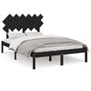 vidaXL Bedframe massief hout zwart 135x190 cm