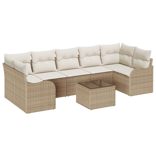 vidaXL Tuin Sofa Set Beige 55 x 55 x 37 cm poly rattan