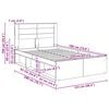 vidaXL Bedframe Grijs Sonoma 120 x 190 cm Massief grenenhout