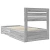 vidaXL Bedframe Grijs Sonoma en Zilver 75 x 190 cm Bewerkt hout
