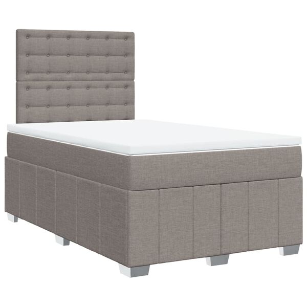 vidaXL Boxspring met matras stof taupe 120x190 cm