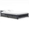 vidaXL Bedframe met 4 lades massief grenenhout donkergrijs 140x200 cm