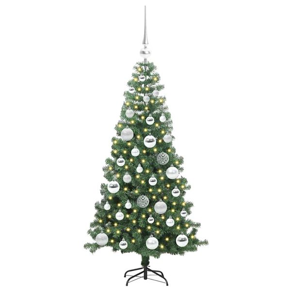 vidaXL Kerstboom met 150 LED met standaard Groen 120 cm PVC