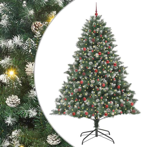 vidaXL Kunstkerstboom met 300 LED Groen 240 cm PVC en Plastic en Staal