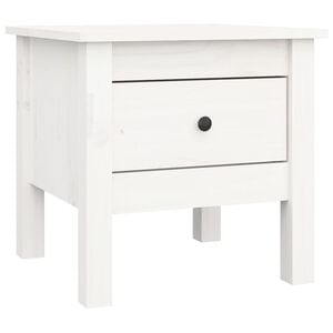 vidaXL Bijzettafel 40x40x39 cm massief grenenhout wit