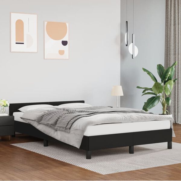 vidaXL Bedframe zonder matras 120x190 cm kunstleer zwart