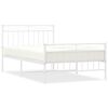 vidaXL Bedframe met hoofd- en voeteneinde metaal wit 100x200 cm