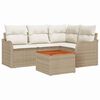 vidaXL Tuinbankenset 5 st Beige poly rattan