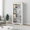 vidaXL Boekenkast 4 schappen 80x29x150 cm grenenhout Corona-stijl wit