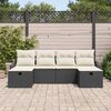 vidaXL Bankstel met kussen 6 pcs poly rattan