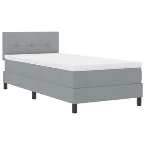 vidaXL Boxspring bed met hoofdeinde Lichtgrijs 90 x 190 cm Stof