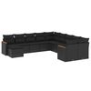 vidaXL 11-delige Loungeset met kussens poly rattan zwart