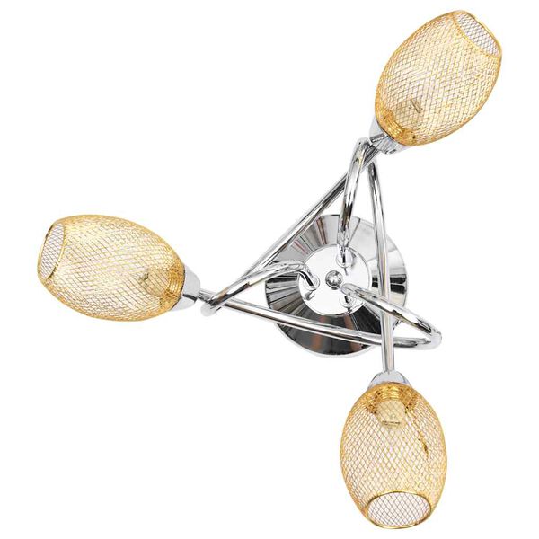 vidaXL Plafondlamp met vergulde kappen voor 3 x G9 peertjes