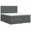 vidaXL Boxspringbed met matras Donkergrijs 200 x 200 cm Stof