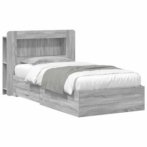 vidaXL Bedframe met opslag Grijs Sonoma 75 x 190 cm Bewerkt hout