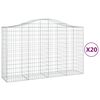 vidaXL Schanskorven 20 st gewelfd 200x50x120/140 cm ijzer