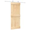 vidaXL Schuifdeur Natuurlijk en Wit 80 x 210 cm Massief Grenenhout